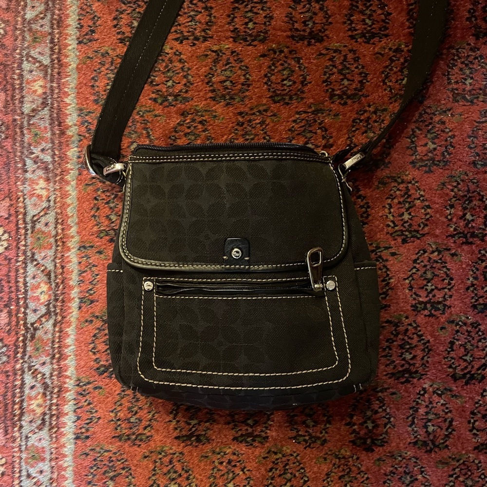 Black Fabric Fossil Bag